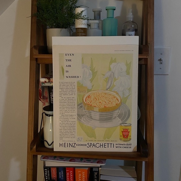 Other - vintage 1929 heinz spaghetti ad magazine food decor poster wall art decoration